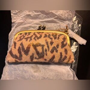 HOBO Cheer Frame Pouch Printed Leather Summer Safari, NWT 
BOHO